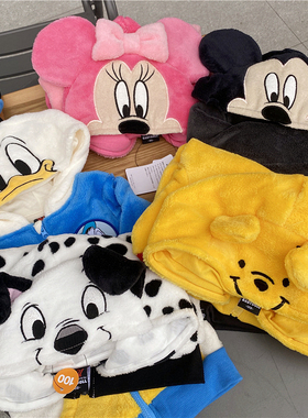 原d 卡通 维尼小熊 101斑点狗 米老鼠 唐老鸭童装连帽卫衣 绒衫