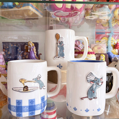 原d 卡通 可爱料理烹饪鼠王偷芝士陶瓷马克杯 牛奶杯水杯子