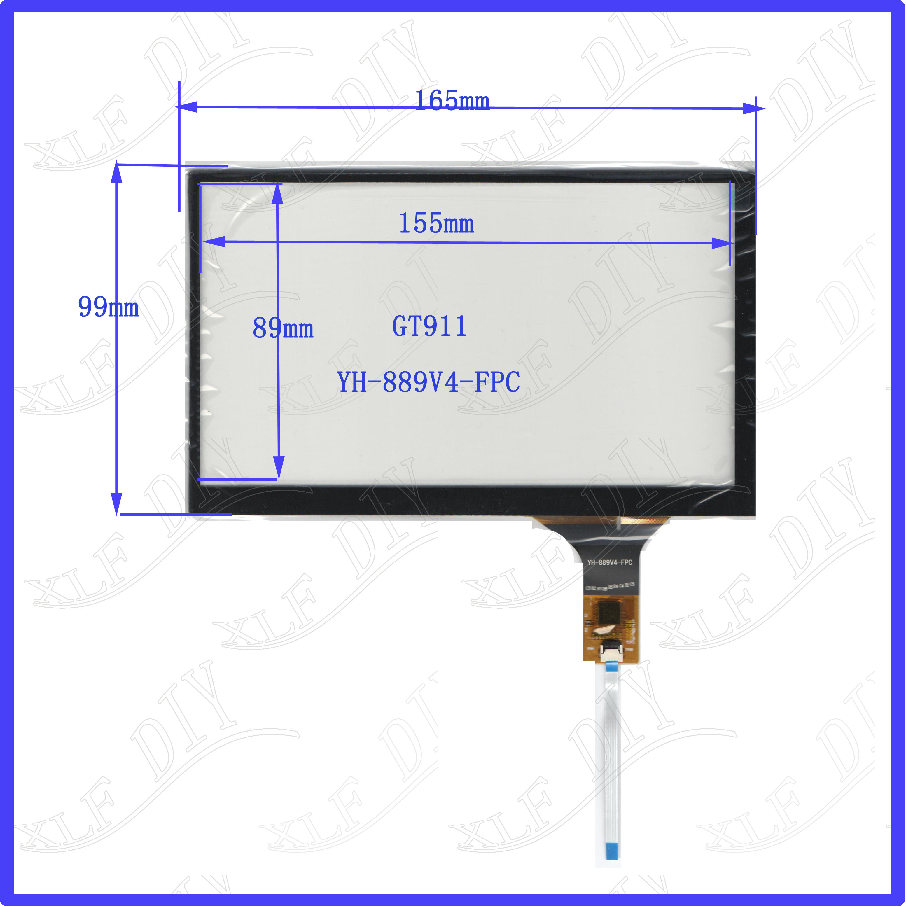 YH-889V4 车载导航7寸通用电容触摸手写外屏幕玻璃165*99mm