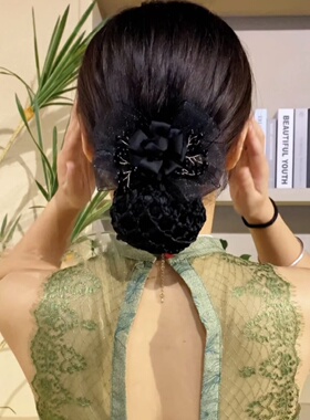 复古网纱蝴蝶结头花女后脑勺发卡