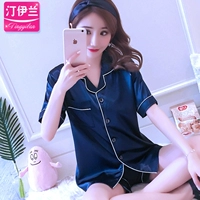 Bộ đồ ngủ hợp thời trang dành cho nữ mùa hè ngắn tay phù hợp với băng lụa hai mảnh Phiên bản Hàn Quốc có thể mặc thoải mái cho bé gái phục vụ tại nhà - Nam giới pijama nam cao cấp