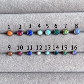 1.2mm粗内旋平底欧泊石opal澳宝半宝石镶嵌耳骨耳钉钛钢穿刺饰品