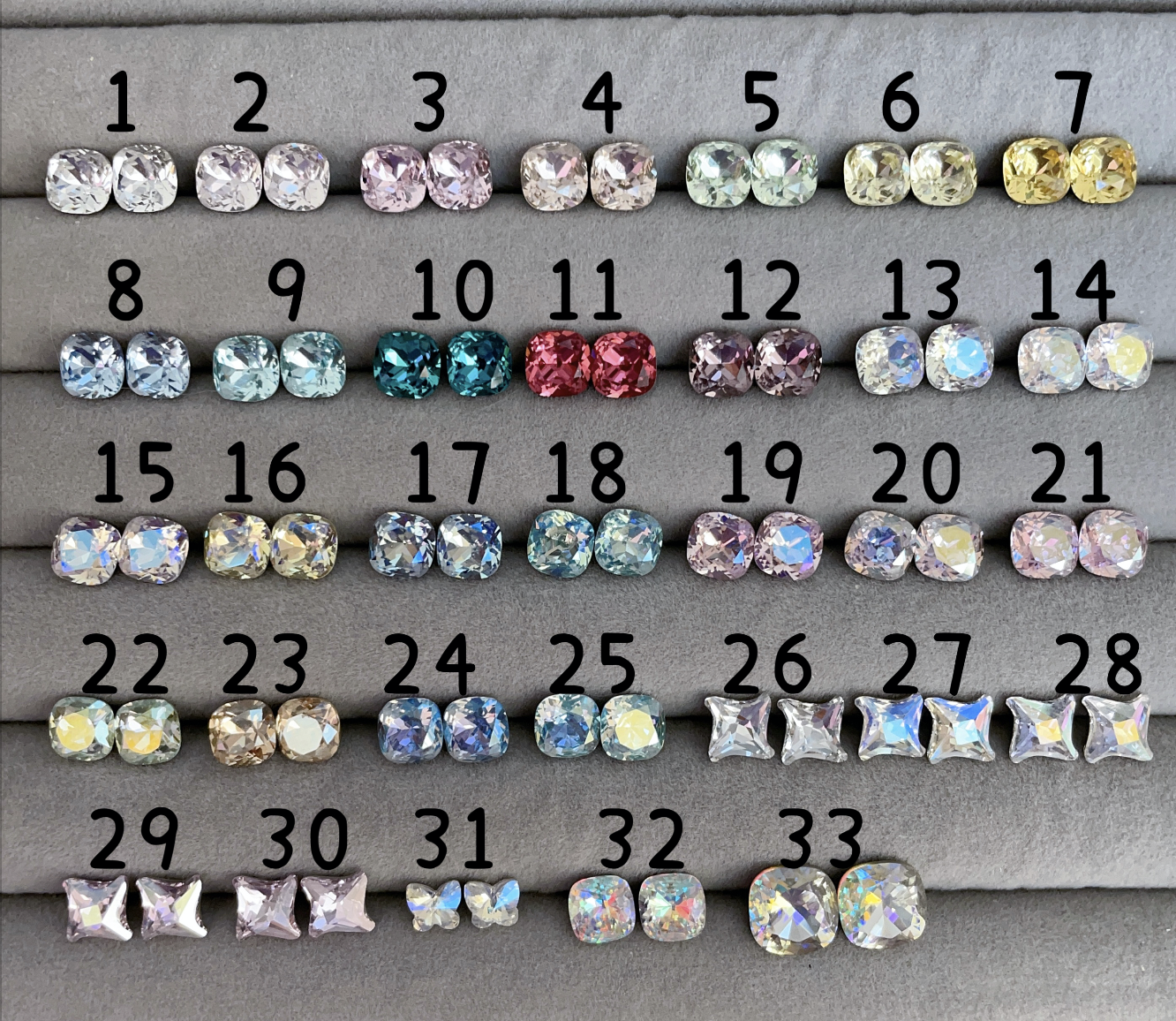 超闪彩色肥方雪花星星耳钉异形女