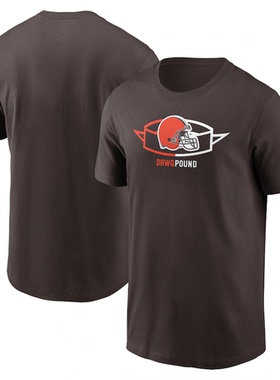 NFL球衣男夏季布朗Cleveland Browns男士休闲运动长袖宽松短袖T恤