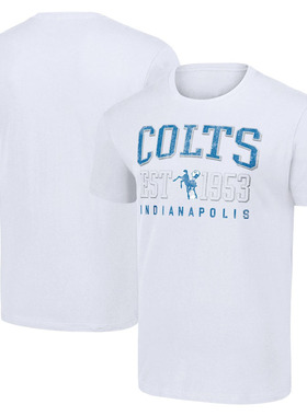 NFL球衣男夏季小马Indianapolis Colts休闲运动长袖宽松男短袖T恤