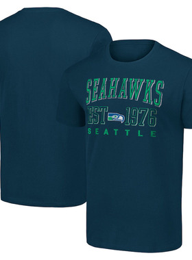 NFL球衣男夏季海鹰Seattle Seahawks休闲运动长袖宽松男士短袖T恤