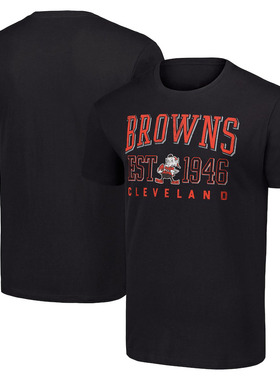 NFL球衣男夏季布朗Cleveland Browns男士休闲运动长袖宽松短袖T恤