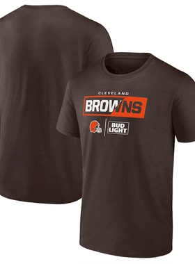 NFL球衣男夏季布朗Cleveland Browns男士休闲运动长袖宽松短袖T恤