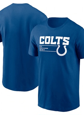 NFL球衣男夏季小马Indianapolis Colts休闲运动长袖宽松男短袖T恤