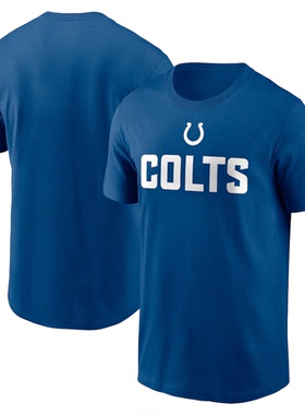 NFL球衣男夏季小马Indianapolis Colts休闲运动长袖宽松男短袖T恤
