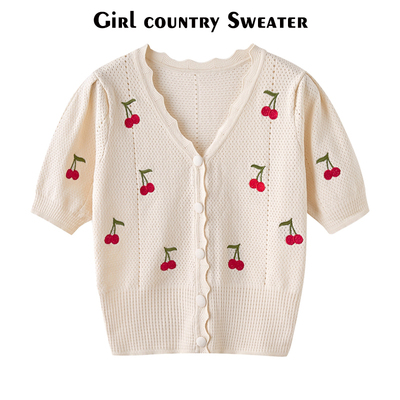 短袖韩版薄款提花女士