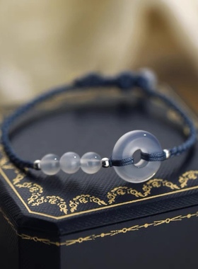 女白玛瑙小众设计编织手链网红