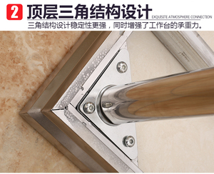 新款促不锈钢工作台厨房用品单层灶台架一层落地操作台切菜桌子1