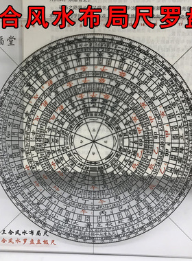 布局尺二十四山透明风水罗盘