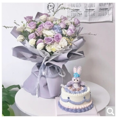 株洲市荷塘区芦淞区石峰区天元区蛋糕店速递生日蛋糕玫瑰套餐母亲