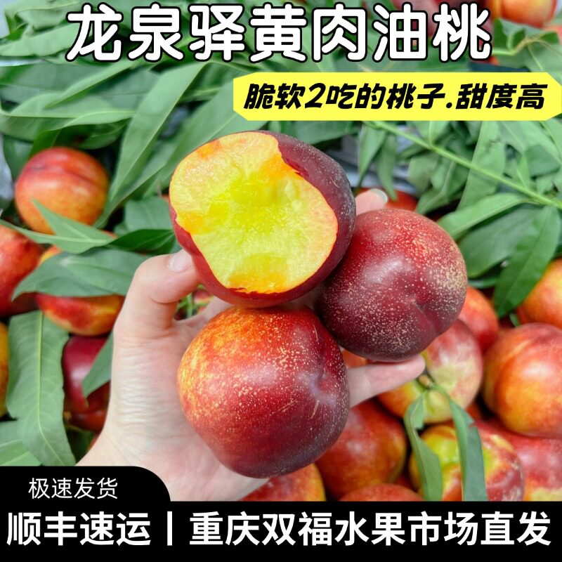 龙泉驿蜂蜜黄肉油桃5斤8斤10斤家庭装脆软2吃的桃子当季水果双福1