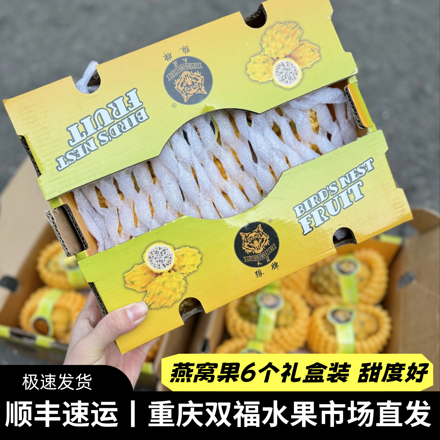燕窝果整件6个礼盒装麒麟果不是黄色火龙果中秋节送礼重庆双福