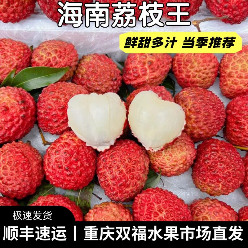 海南荔枝王2斤3斤4.5斤家庭装当季水果鲜甜多汁大荔枝重庆双福