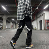 春装新款直筒牛仔裤港风大码宽松拖地裤男女中性休闲裤N10-P55，男装牛仔裤，星座712-1