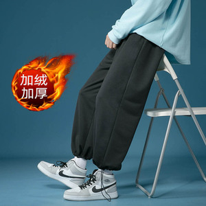冬季加绒卫裤加厚纯色运动裤宽松直筒裤 100%聚酯纤维 P23加绒P25图片