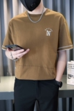 刺绣字母t恤男士夏季新款痞帅半袖上衣潮流圆领短袖TX05-P58，男装T恤，星座712-1