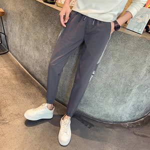 秋季休闲裤男士修身小脚裤潮流百搭束脚裤712-1-A135-P50控69图片