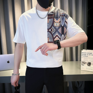 2024新款男士休闲短袖T恤衫青少年时尚潮牌宽松打底衫 TX02-P58图片