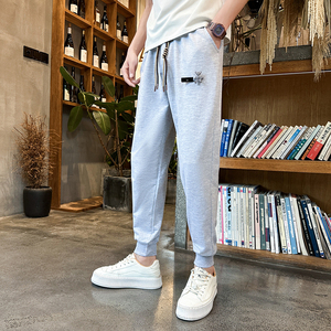 男士休闲裤潮牌卫裤宽松哈伦裤时尚束脚裤九分裤712-1-A123-P45,黑色大衣搭配什么颜色鞋图片