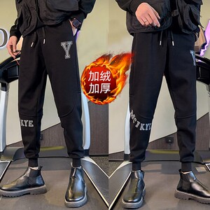 冬季加绒裤子加厚保暖长裤社会小伙网红裤子束脚裤卫裤A165-P55图片