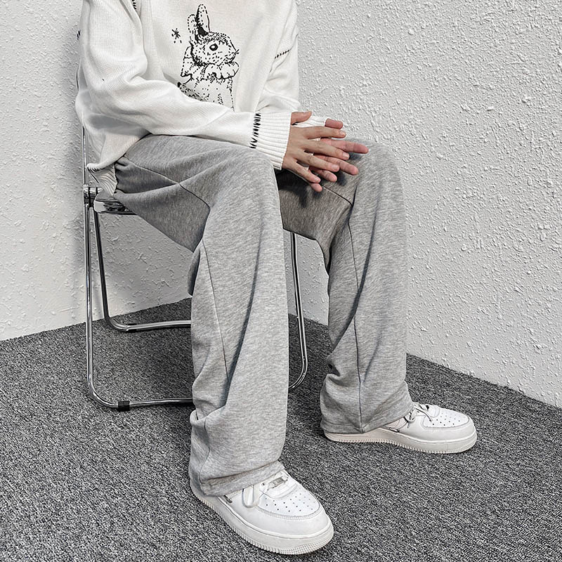 加厚裤子冬季休闲裤男士直筒阔腿裤宽松卫裤坠感拖地裤K39-P28,男装休闲裤,星座712-1