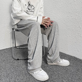 加厚裤子冬季休闲裤男士直筒阔腿裤宽松卫裤坠感拖地裤K39-P28，男装休闲裤，星座712-1