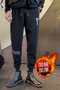 冬季加绒裤子加厚保暖长裤社会小伙网红裤子束脚裤卫裤A165-P55图片