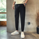 冬季新款男士休闲裤痞帅高街束脚裤高级感字母刺绣花裤子A123，男装休闲裤，星座712-1