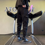 春季男士卫裤运动裤口袋工装裤潮牌束脚裤修身小脚裤A67，男装休闲裤，星座712-1