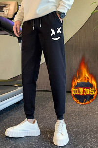 冬季加绒裤子加厚保暖运动裤潮牌束脚裤宽松哈伦裤百搭休闲裤A167图片