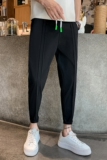 夏季男士休闲裤薄款九分裤纯色修身小脚裤社会小伙网红裤A110，男装休闲裤，星座712-1
