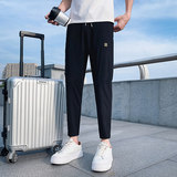 夏季薄款休闲裤男士修身小脚裤社会小伙网红裤子九分裤A28P48控68，男装休闲裤，星座712-1