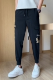 社会小伙裤子潮牌宽松哈伦裤男士修身小脚裤夏季休闲裤九分裤A105，男装休闲裤，星座712-1