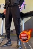 冬季加绒卫裤潮牌工装裤社会小伙束脚裤修身小脚裤A66-P58，男装休闲裤，星座712-1