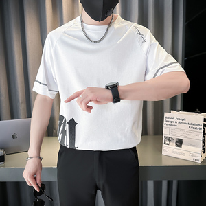 潮牌短袖t恤男夏季新款2024潮牌男装宽松潮半袖T恤 TX01-P58图片