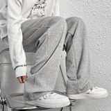 春夏装新款男士休闲裤港风潮牌拖地裤直筒款式阔腿裤编织绳卫裤，男装休闲裤，星座712-1