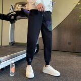 春装卫裤加厚保暖长裤男士运动裤潮牌修身小脚裤网红束脚裤子，男装休闲裤，星座712-1