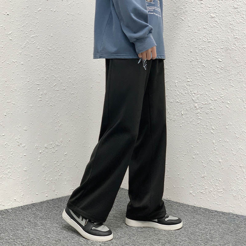 春秋装新款休闲裤男女中性宽松阔腿裤大码拖地机编织绳长裤K40P40,男装休闲裤,星座712-1