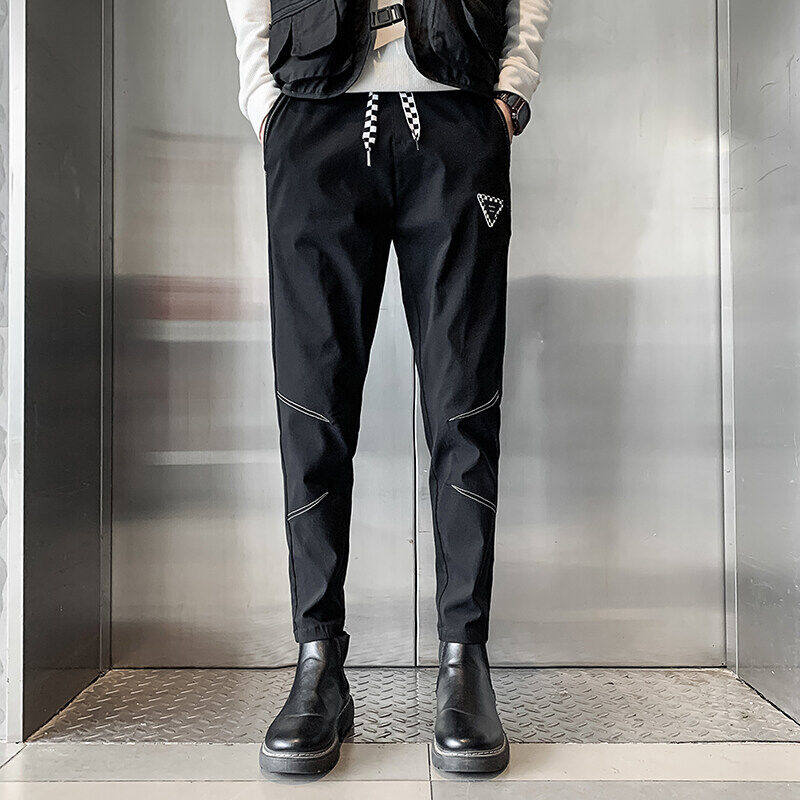 夏季薄款长裤新款男士休闲裤网红修身小脚裤社会小伙裤子A48-P55，男装休闲裤，星座712-1