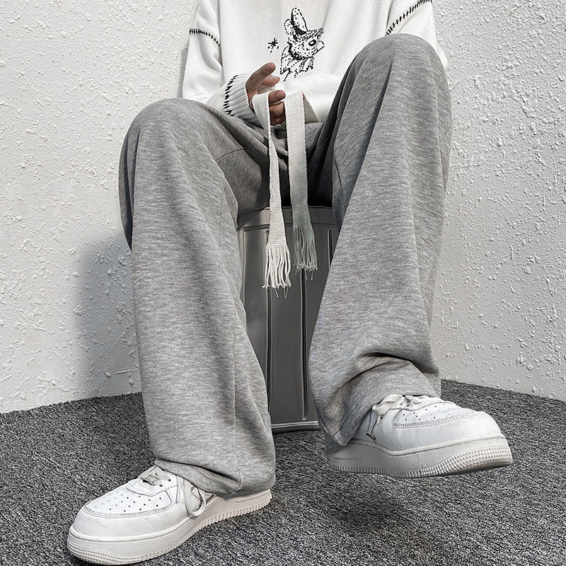 高街vibe风垂感休闲裤男直筒宽松抽绳运动裤情侣百搭卫裤阔腿长裤，男装休闲裤，星座712-1