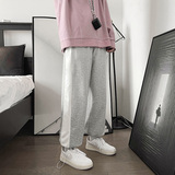 K16-P35男士拼接休闲裤直筒阔腿裤男女中性束脚裤夏季九分裤，男装休闲裤，星座712-1