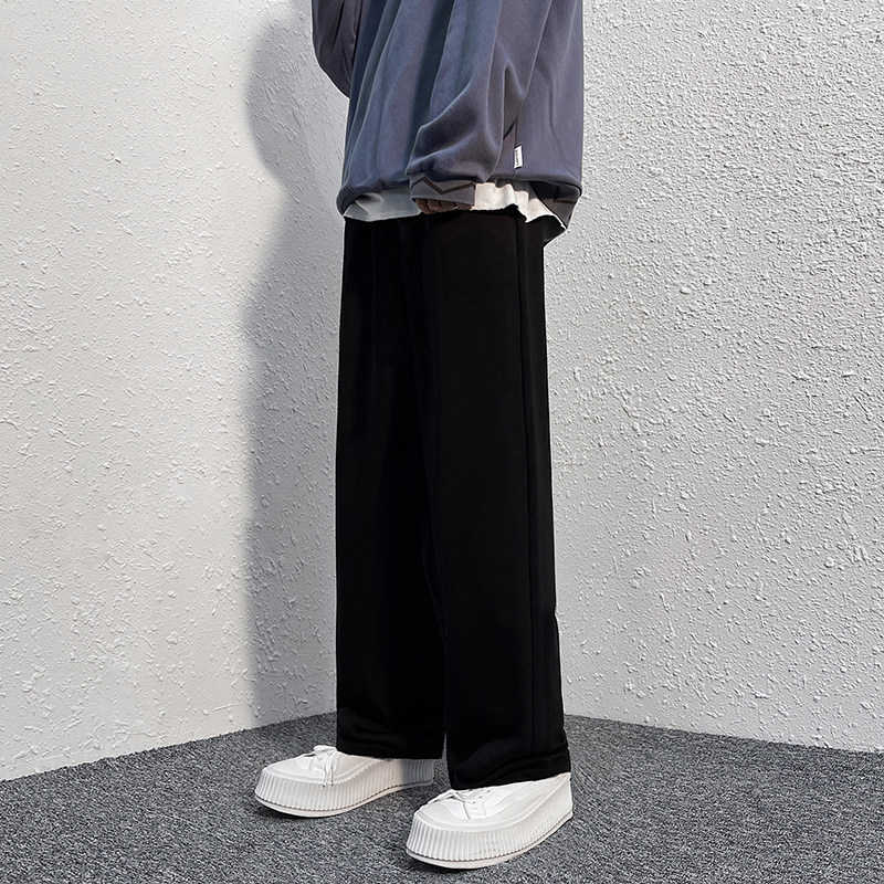 冬季加厚休闲裤男士宽松拖地裤港风阔腿裤卫裤1611B-1-K39-P28,男装休闲裤,星座712-1