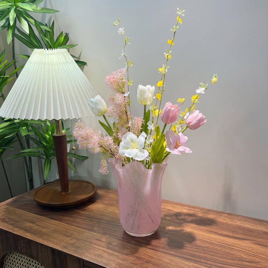 粉色花瓣花瓶手工白菜花瓶家居好物客厅摆件卧室摆件桌面简约花瓶,家居饰品,花瓶,淘宝优惠券,粉丝福利购,淘宝优惠卷