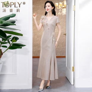 喜婆婆婚宴装 连衣裙 礼服裙高端鱼尾敬酒服订婚可穿妈妈晚礼服大码
