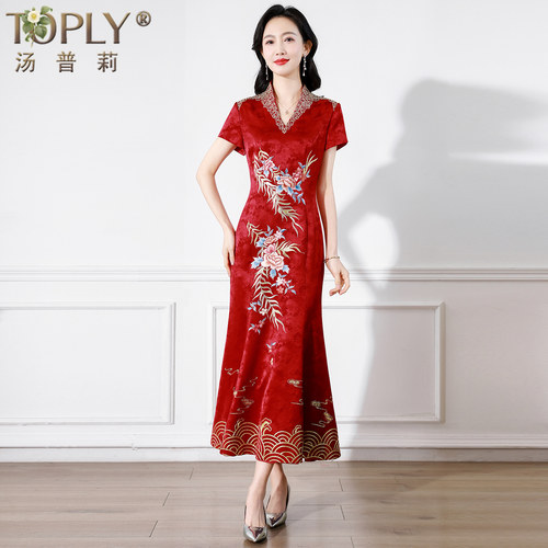 高端大牌喜妈妈婚宴装礼服鱼尾裙